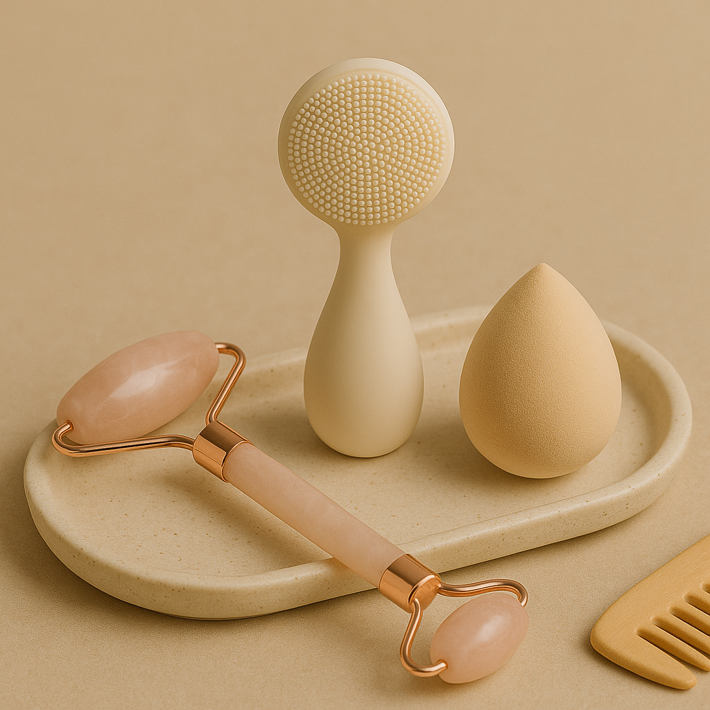 MissyMays Elegance beauty tools – face rollers, brushes and makeup sponges to boost results in every clean beauty routine.