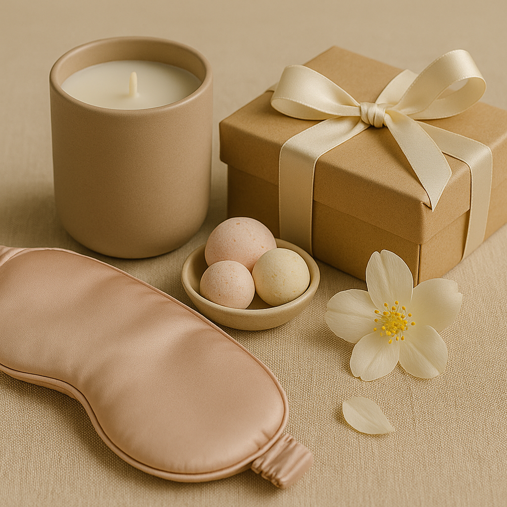MissyMays Elegance gift ideas – candles, silk masks and pamper sets that are cruelty-free, lightweight and easy to send.