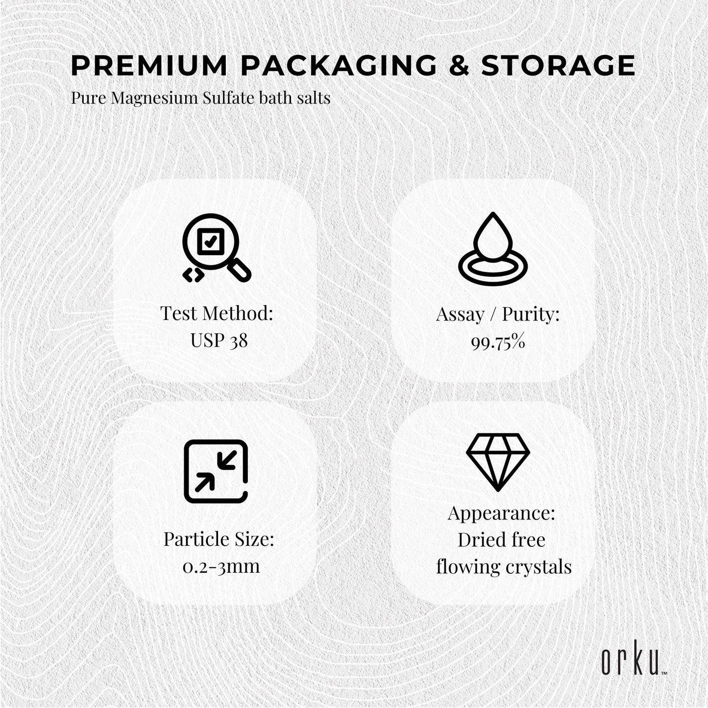 Orku 400g Epsom Salt - USP Grade Magnesium Sulfate Body Bath Salts