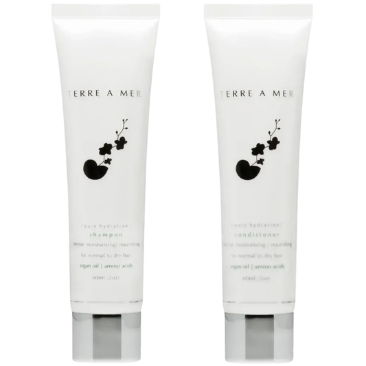 Terre A Mer Pure Hydration Amino Acid/Argan Oil Shampoo & Conditioner  - 60ml Travel Size