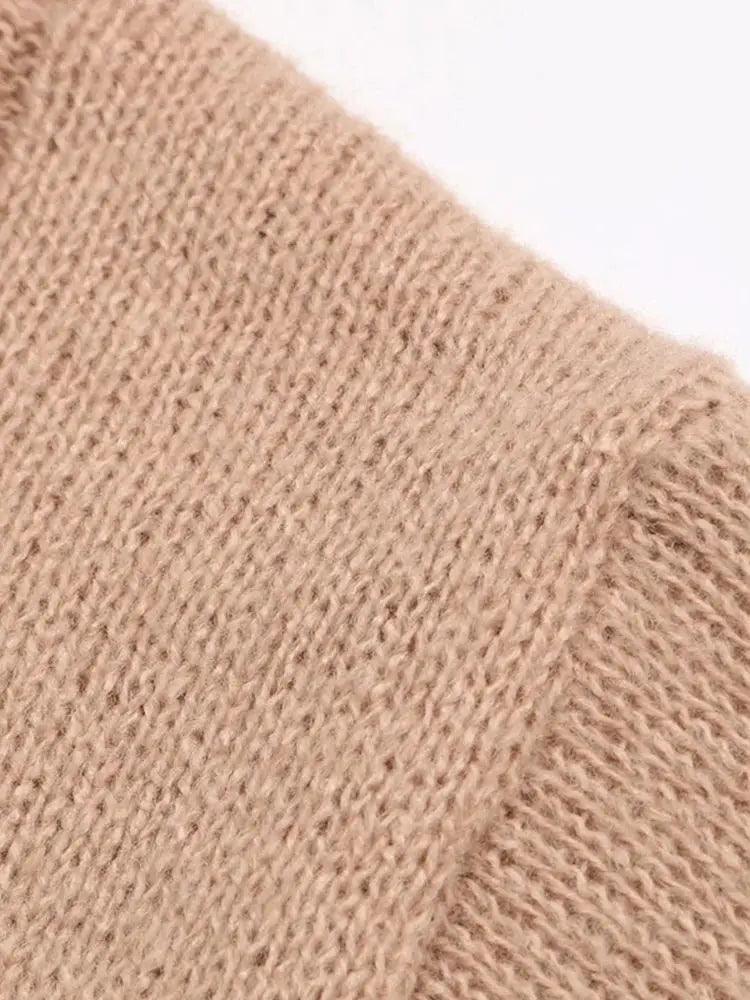 Autumn Knit Sweater Mini Dress - Warm Long Sleeve Round Neck Design - MissyMays Elegance
