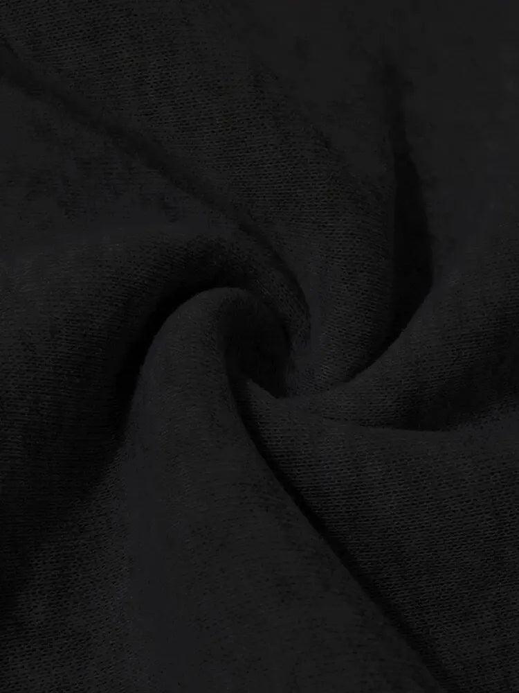 Black Printed Casual Hoodie - Women's Long Sleeve Autumn/Winter Sweatshirt - MissyMays Elegance