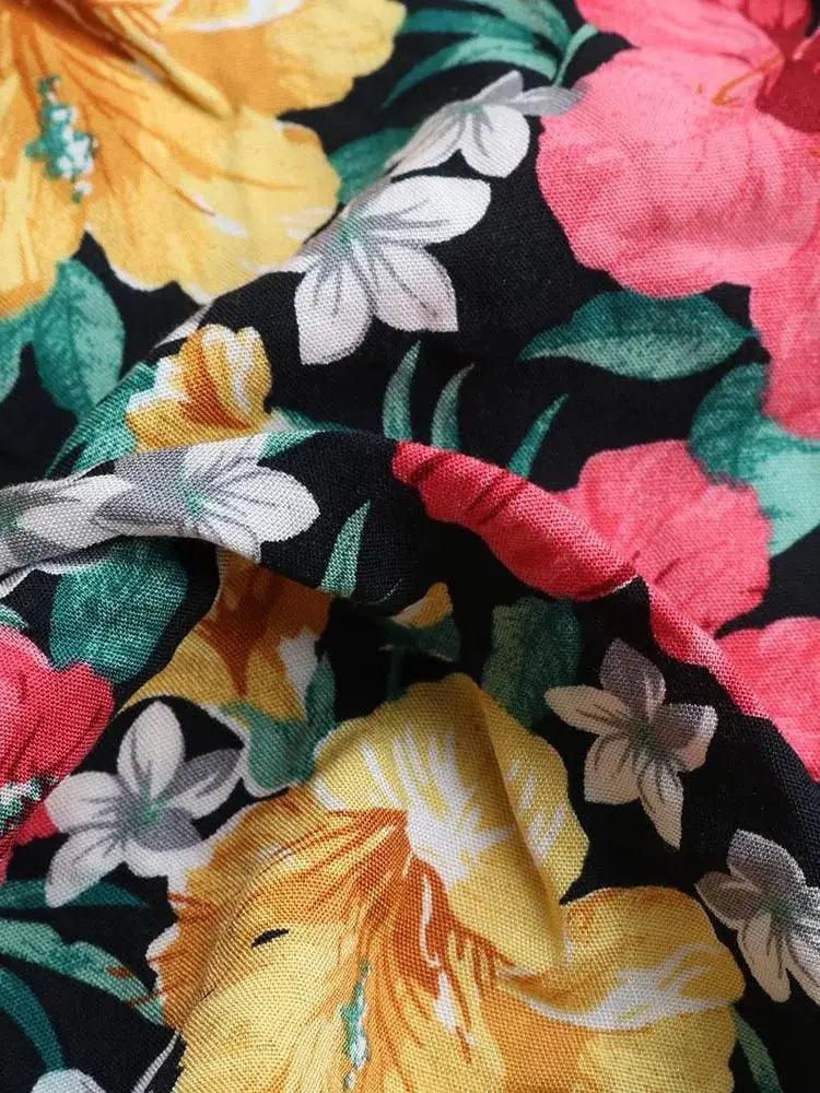 Floral Off Shoulder Beach Mini Dress - Women's Fashionable Tunic for Summer - MissyMays Elegance